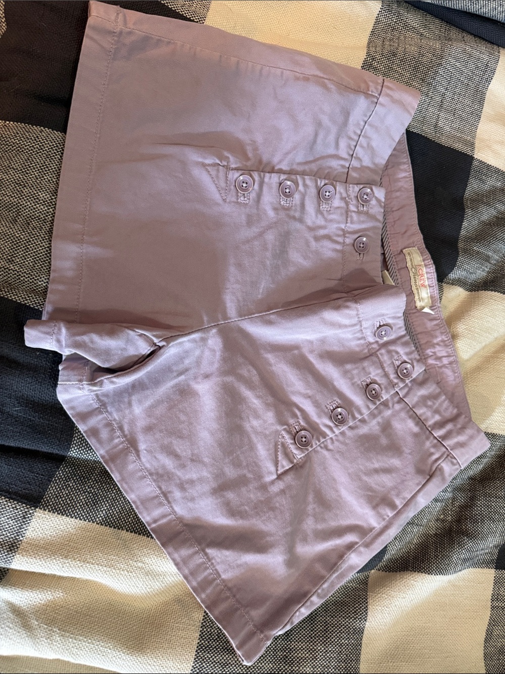 J. Crew Lavender Button-Detailed Cotton Skort